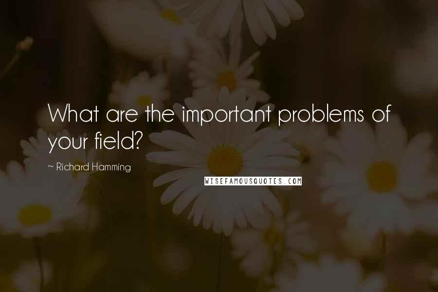 Richard Hamming Quotes: What are the important problems of your field?