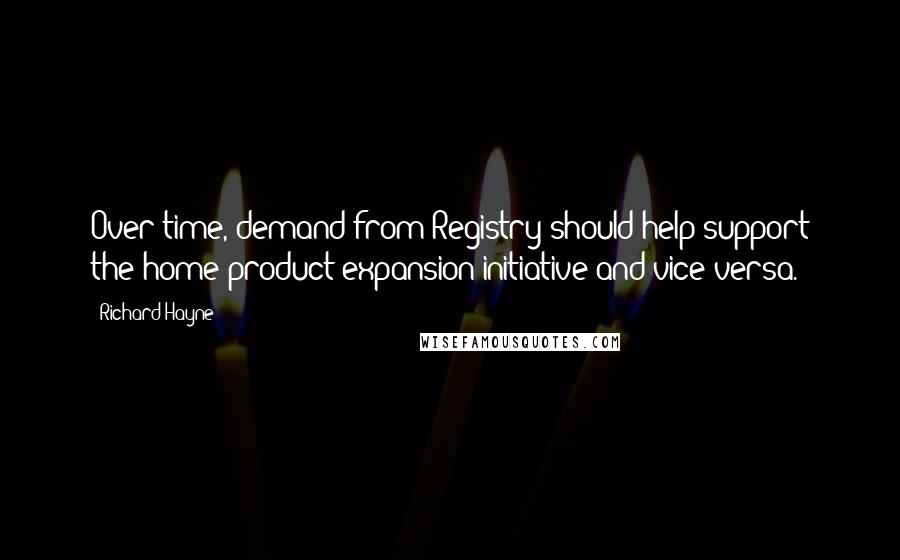 Richard Hayne Quotes: Over time, demand from Registry should help support the home product expansion initiative and vice-versa.
