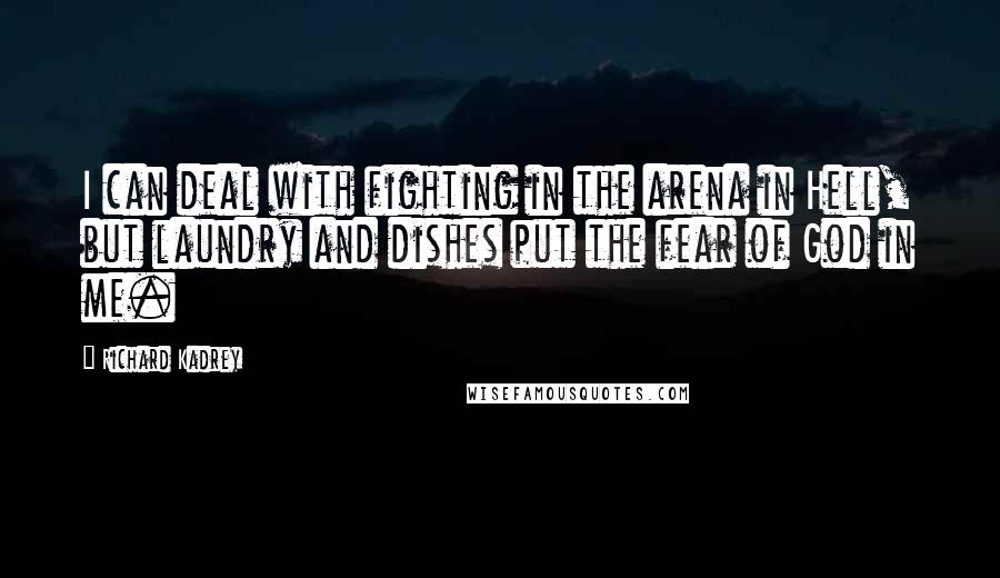 Richard Kadrey Quotes: I can deal with fighting in the arena in Hell, but laundry and dishes put the fear of God in me.