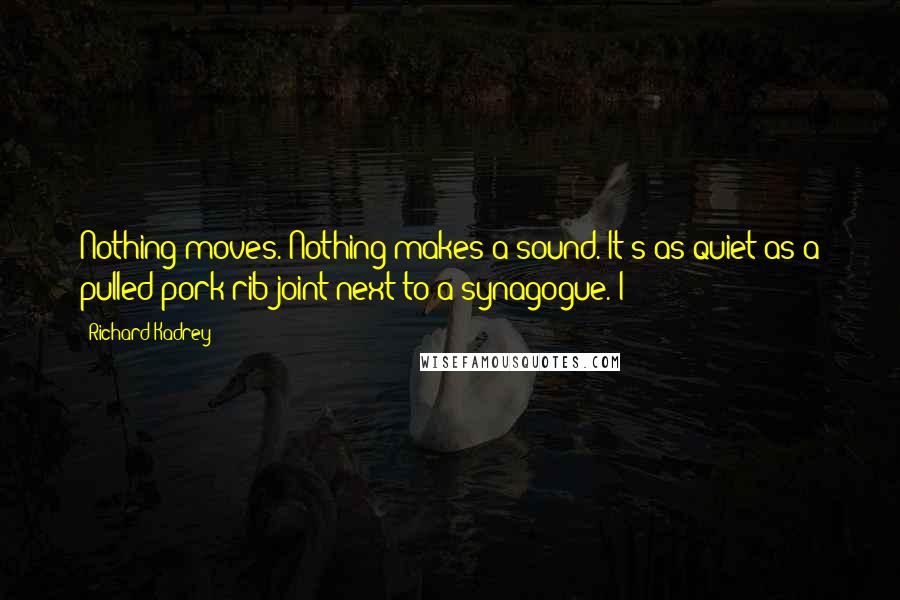 Richard Kadrey Quotes: Nothing moves. Nothing makes a sound. It's as quiet as a pulled-pork-rib joint next to a synagogue. I