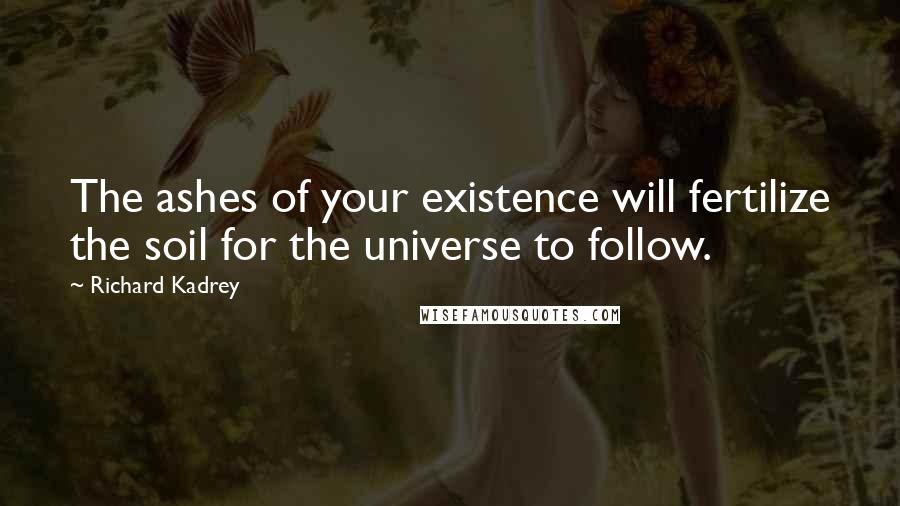 Richard Kadrey Quotes: The ashes of your existence will fertilize the soil for the universe to follow.