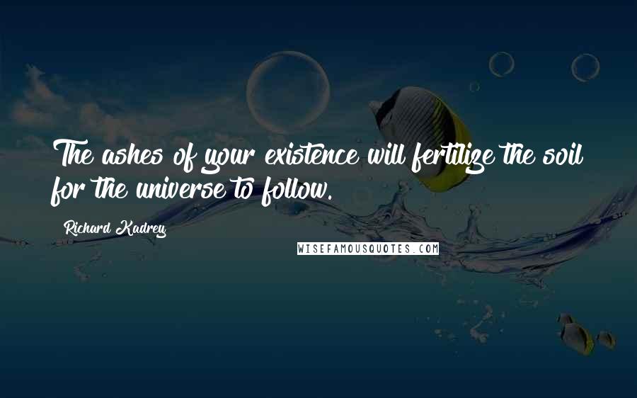 Richard Kadrey Quotes: The ashes of your existence will fertilize the soil for the universe to follow.