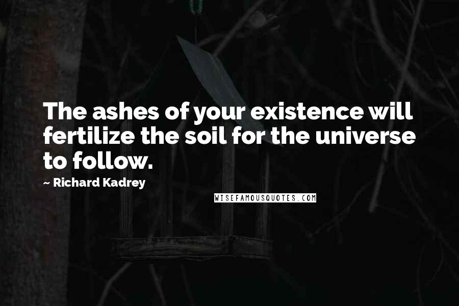 Richard Kadrey Quotes: The ashes of your existence will fertilize the soil for the universe to follow.