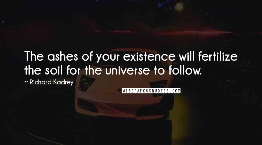 Richard Kadrey Quotes: The ashes of your existence will fertilize the soil for the universe to follow.