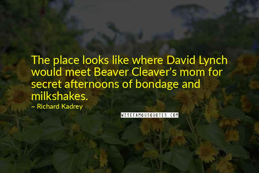 Richard Kadrey Quotes: The place looks like where David Lynch would meet Beaver Cleaver's mom for secret afternoons of bondage and milkshakes.