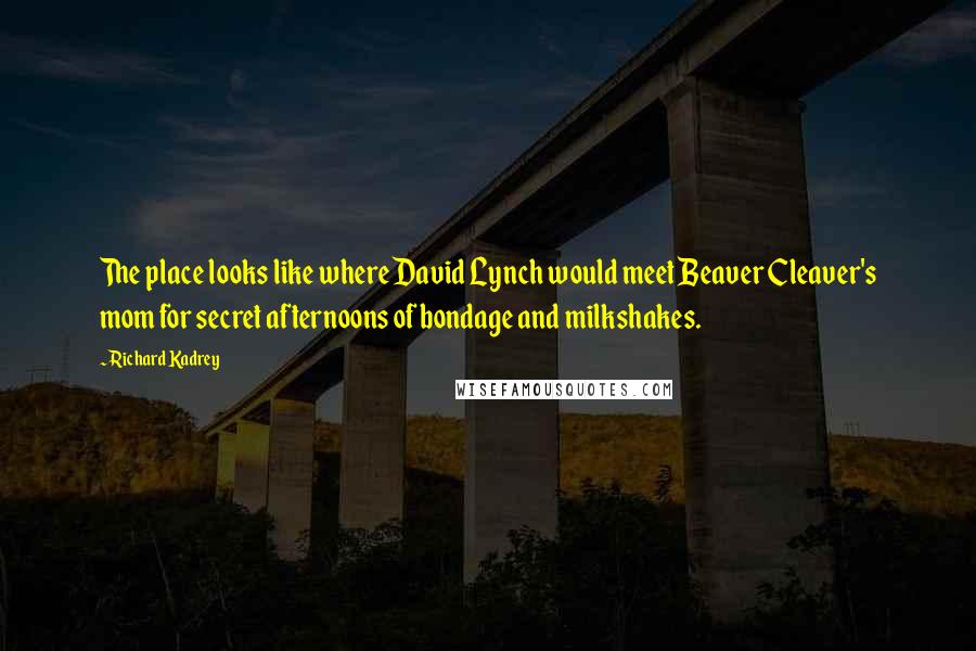 Richard Kadrey Quotes: The place looks like where David Lynch would meet Beaver Cleaver's mom for secret afternoons of bondage and milkshakes.