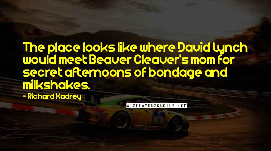 Richard Kadrey Quotes: The place looks like where David Lynch would meet Beaver Cleaver's mom for secret afternoons of bondage and milkshakes.