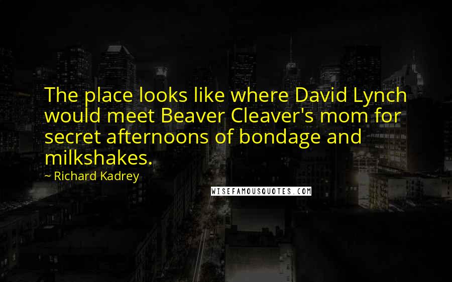 Richard Kadrey Quotes: The place looks like where David Lynch would meet Beaver Cleaver's mom for secret afternoons of bondage and milkshakes.