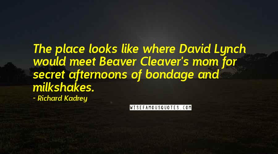 Richard Kadrey Quotes: The place looks like where David Lynch would meet Beaver Cleaver's mom for secret afternoons of bondage and milkshakes.