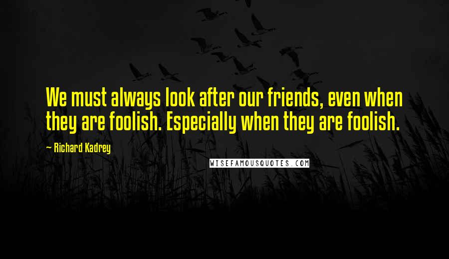 Richard Kadrey Quotes: We must always look after our friends, even when they are foolish. Especially when they are foolish.