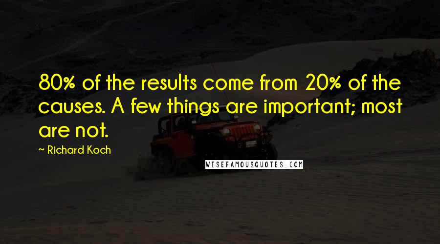 Richard Koch Quotes: 80% of the results come from 20% of the causes. A few things are important; most are not.