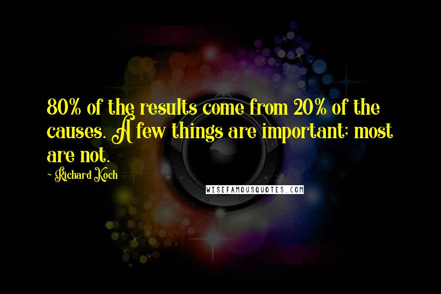 Richard Koch Quotes: 80% of the results come from 20% of the causes. A few things are important; most are not.