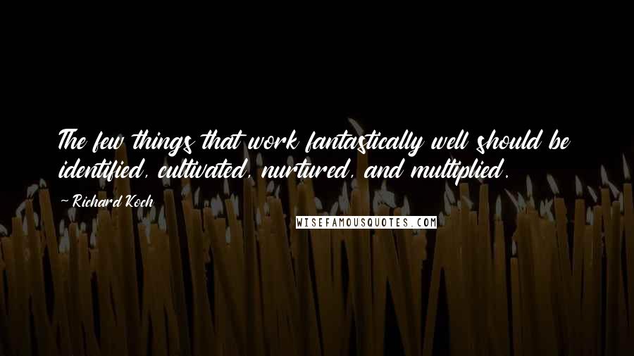 Richard Koch Quotes: The few things that work fantastically well should be identified, cultivated, nurtured, and multiplied.