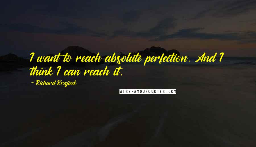 Richard Krajicek Quotes: I want to reach absolute perfection. And I think I can reach it.