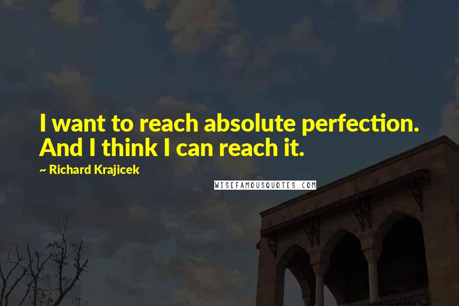 Richard Krajicek Quotes: I want to reach absolute perfection. And I think I can reach it.