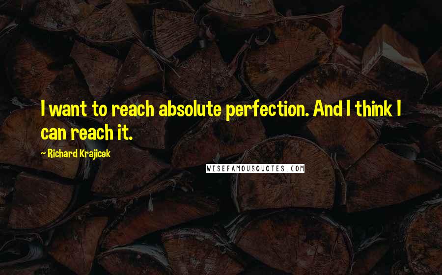 Richard Krajicek Quotes: I want to reach absolute perfection. And I think I can reach it.