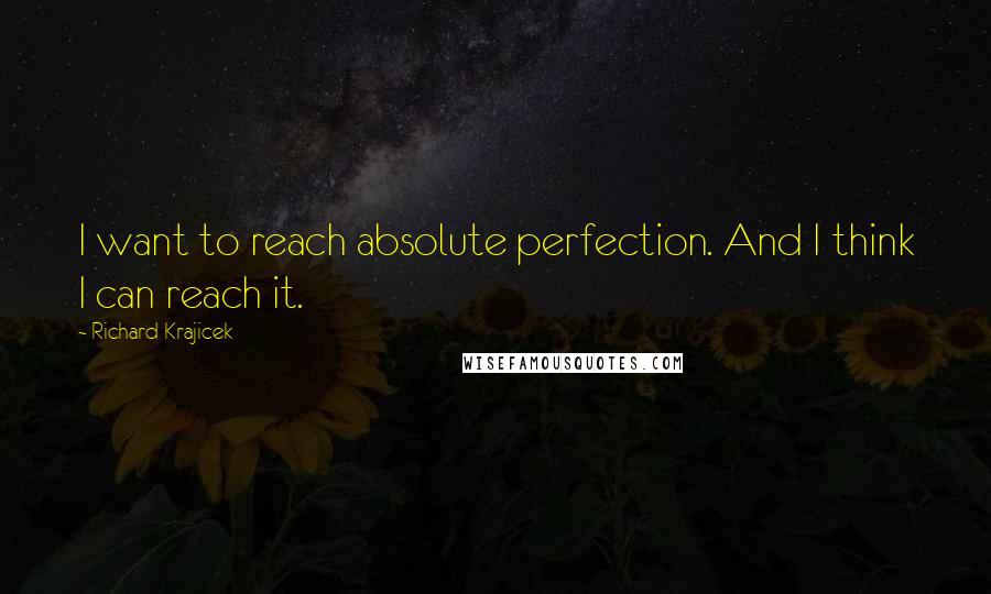 Richard Krajicek Quotes: I want to reach absolute perfection. And I think I can reach it.