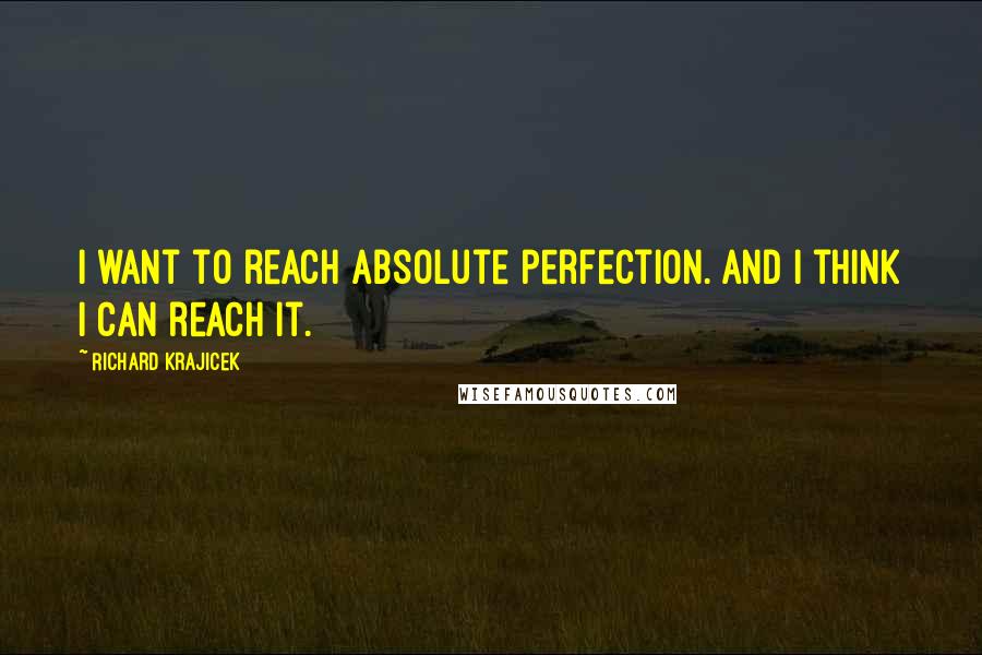 Richard Krajicek Quotes: I want to reach absolute perfection. And I think I can reach it.