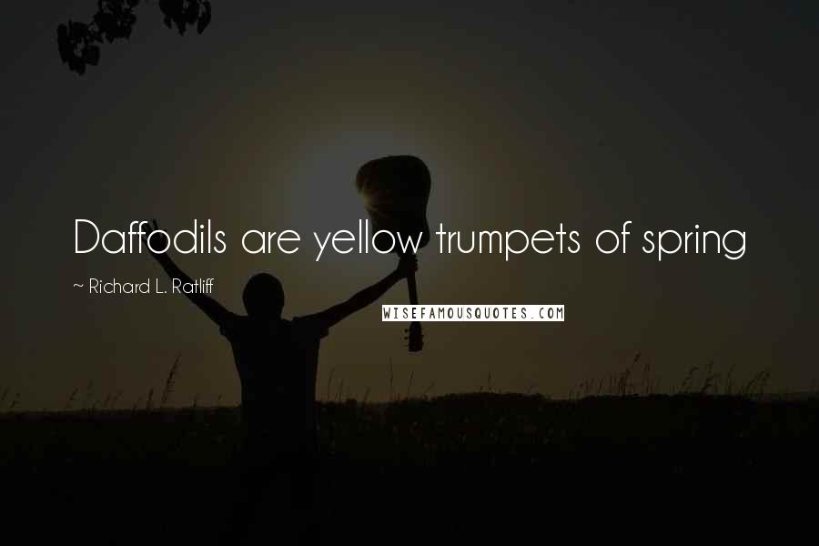 Richard L. Ratliff Quotes: Daffodils are yellow trumpets of spring