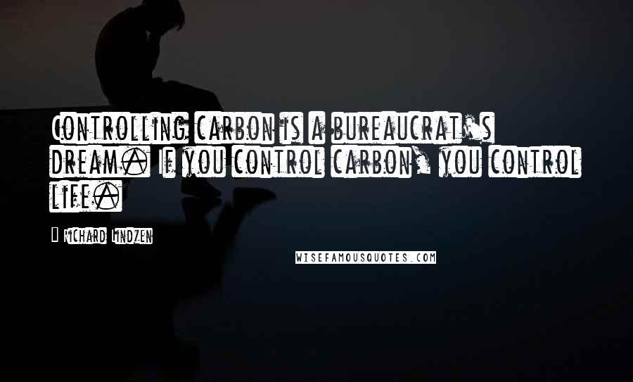 Richard Lindzen Quotes: Controlling carbon is a bureaucrat's dream. If you control carbon, you control life.