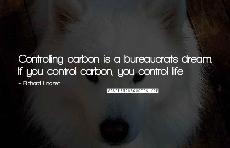 Richard Lindzen Quotes: Controlling carbon is a bureaucrat's dream. If you control carbon, you control life.