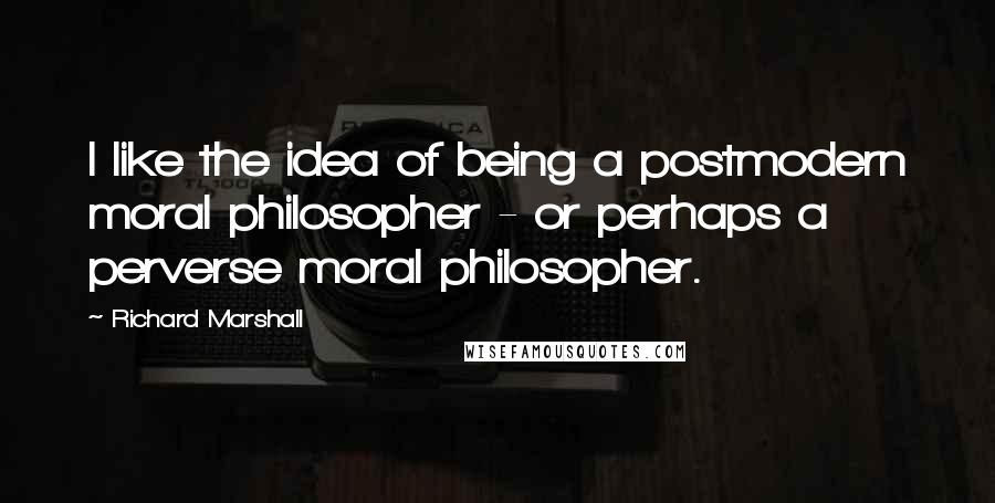 Richard Marshall Quotes: I like the idea of being a postmodern moral philosopher - or perhaps a perverse moral philosopher.