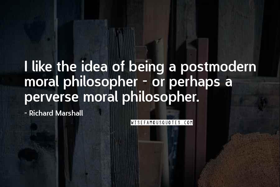 Richard Marshall Quotes: I like the idea of being a postmodern moral philosopher - or perhaps a perverse moral philosopher.