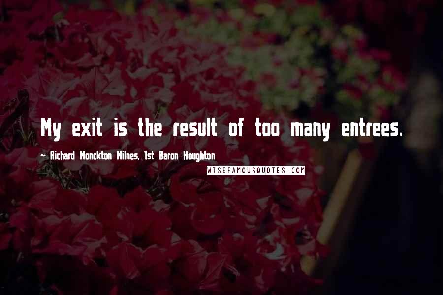 Richard Monckton Milnes, 1st Baron Houghton Quotes: My exit is the result of too many entrees.