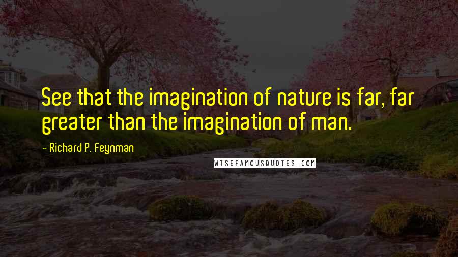 Richard P. Feynman Quotes: See that the imagination of nature is far, far greater than the imagination of man.