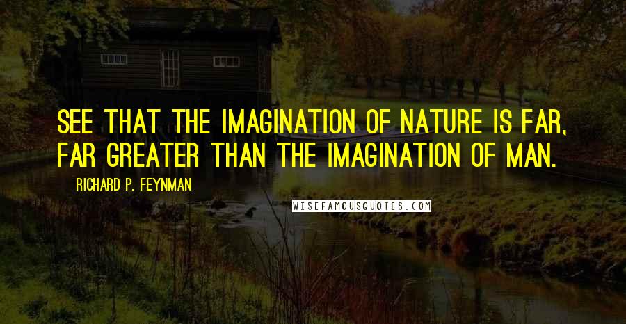 Richard P. Feynman Quotes: See that the imagination of nature is far, far greater than the imagination of man.