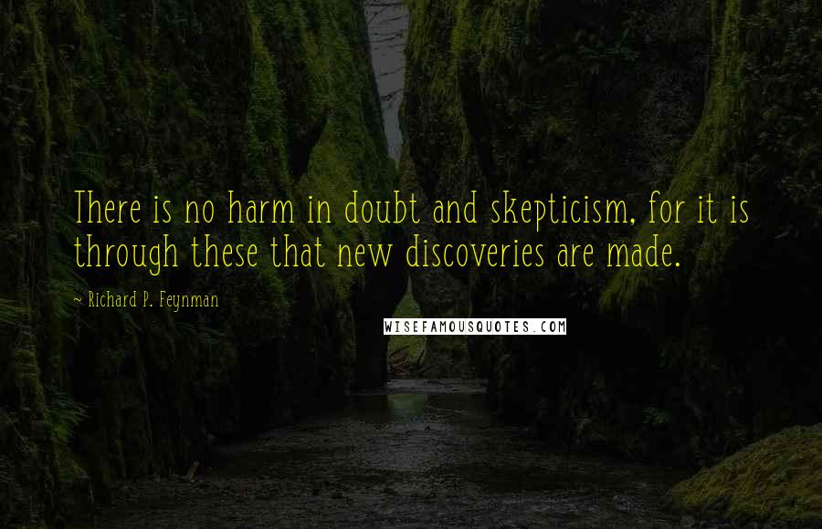 Richard P. Feynman Quotes: There is no harm in doubt and skepticism, for it is through these that new discoveries are made.