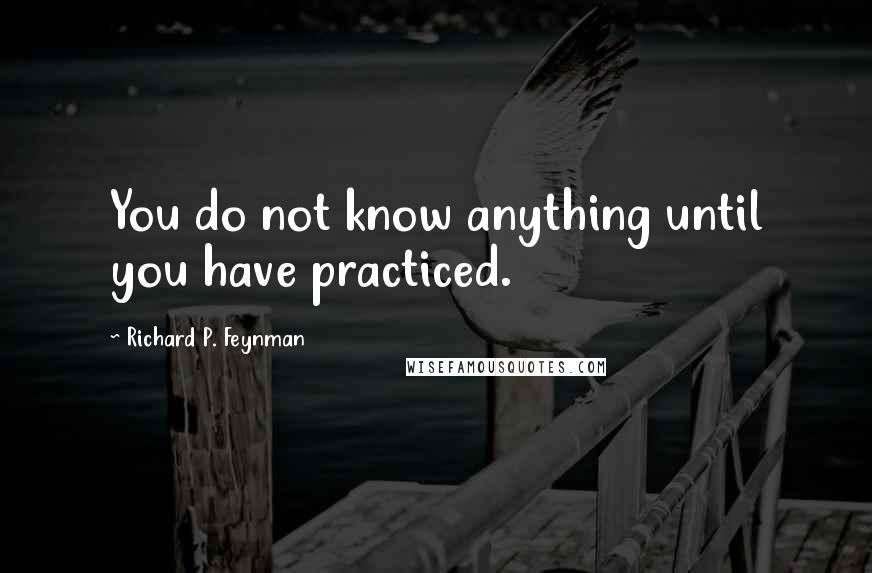 Richard P. Feynman Quotes: You do not know anything until you have practiced.