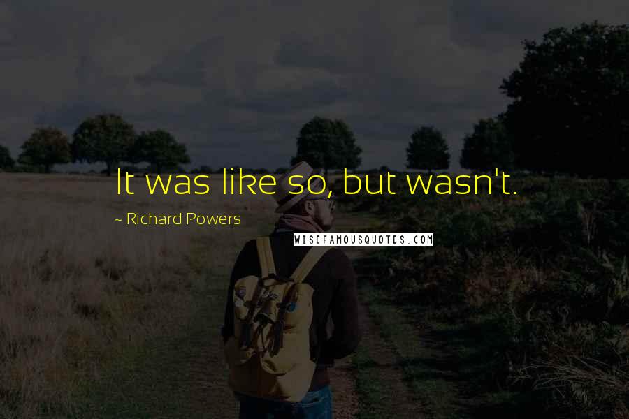 Richard Powers Quotes: It was like so, but wasn't.