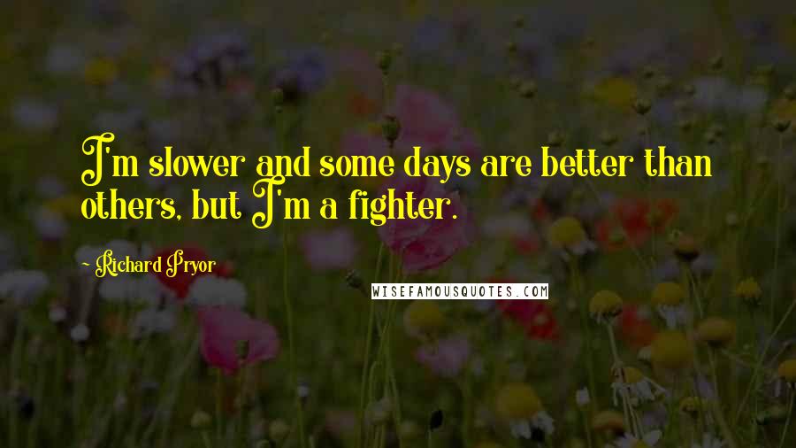 Richard Pryor Quotes: I'm slower and some days are better than others, but I'm a fighter.