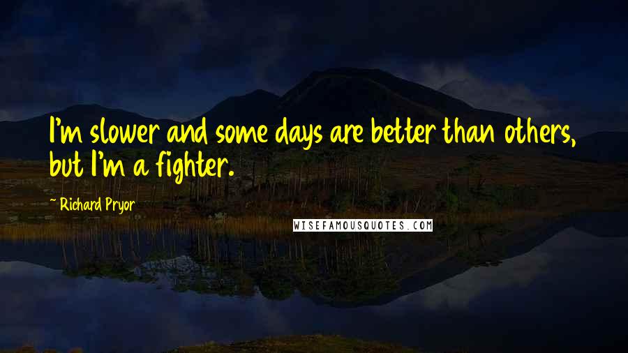 Richard Pryor Quotes: I'm slower and some days are better than others, but I'm a fighter.