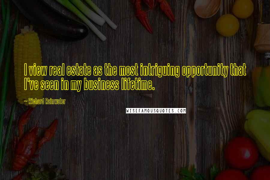 Richard Rainwater Quotes: I view real estate as the most intriguing opportunity that I've seen in my business lifetime.