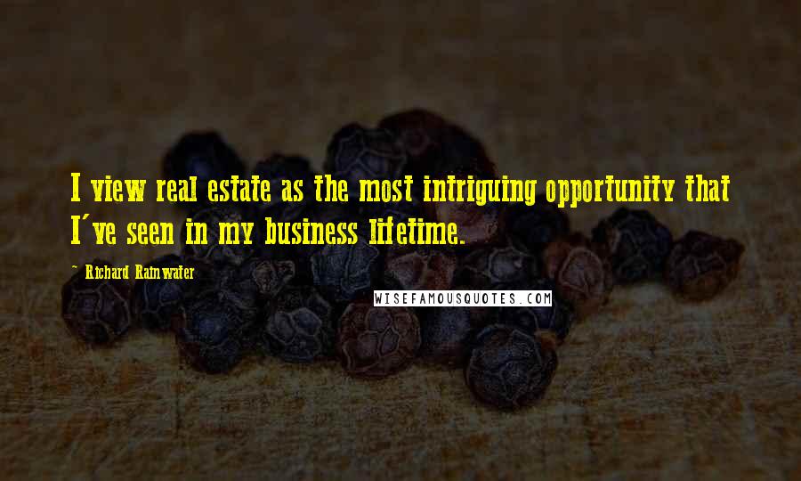 Richard Rainwater Quotes: I view real estate as the most intriguing opportunity that I've seen in my business lifetime.