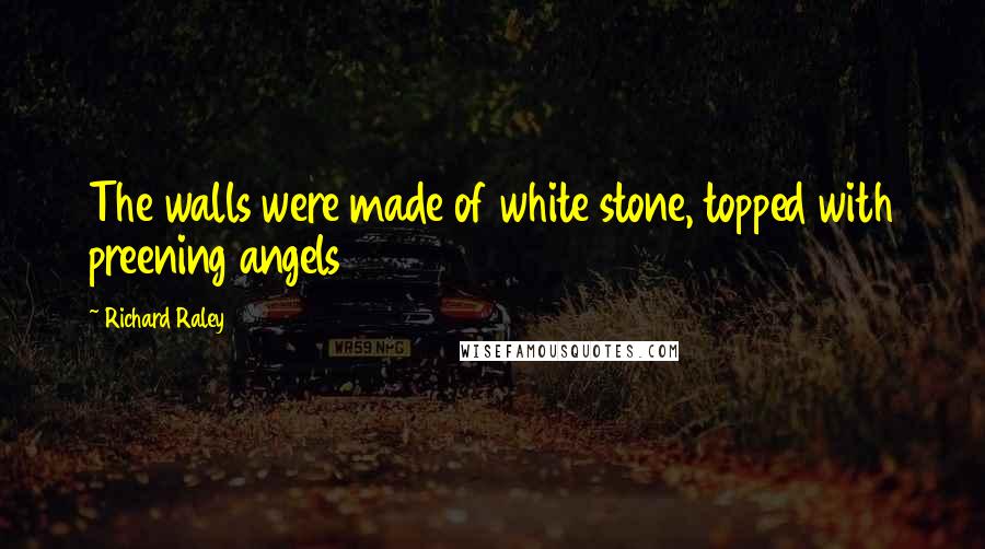 Richard Raley Quotes: The walls were made of white stone, topped with preening angels