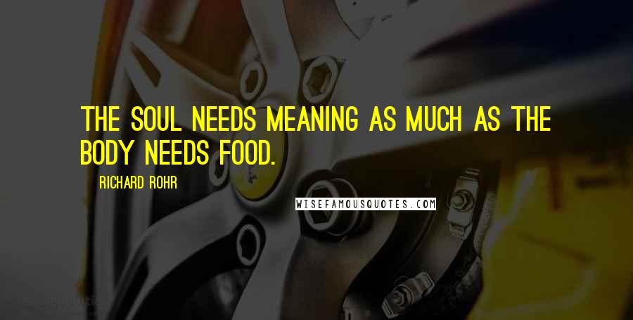 Richard Rohr Quotes: The soul needs meaning as much as the body needs food.