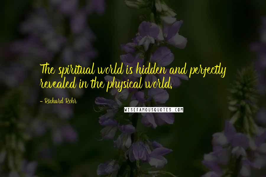 Richard Rohr Quotes: The spiritual world is hidden and perfectly revealed in the physical world.