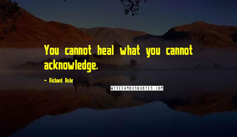 Richard Rohr Quotes: You cannot heal what you cannot acknowledge.