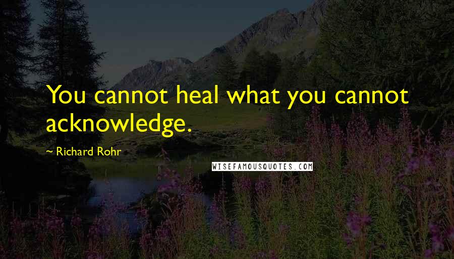 Richard Rohr Quotes: You cannot heal what you cannot acknowledge.