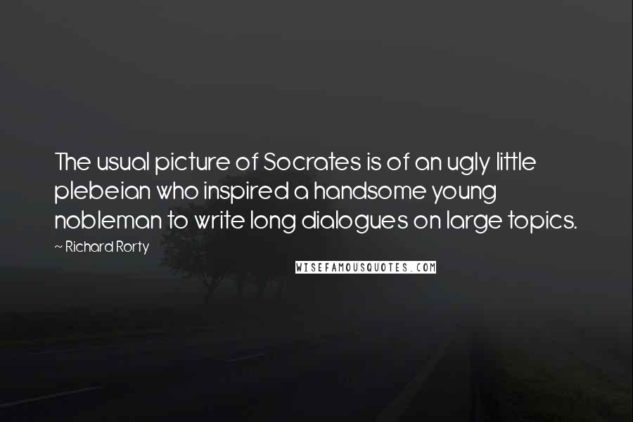 Richard Rorty Quotes: The usual picture of Socrates is of an ugly little plebeian who inspired a handsome young nobleman to write long dialogues on large topics.