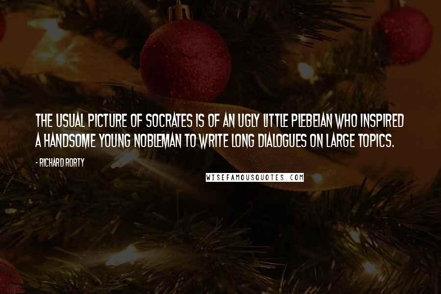 Richard Rorty Quotes: The usual picture of Socrates is of an ugly little plebeian who inspired a handsome young nobleman to write long dialogues on large topics.