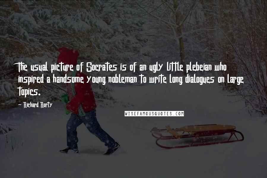 Richard Rorty Quotes: The usual picture of Socrates is of an ugly little plebeian who inspired a handsome young nobleman to write long dialogues on large topics.