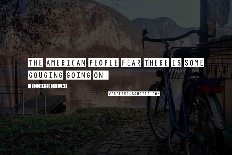 Richard Shelby Quotes: The American people fear there is some gouging going on.