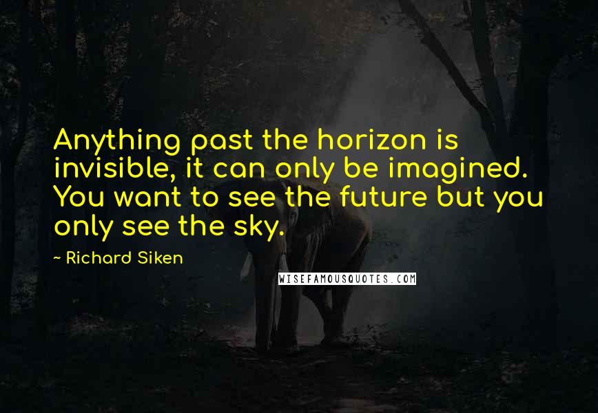 Richard Siken Quotes: Anything past the horizon is invisible, it can only be imagined. You want to see the future but you only see the sky.