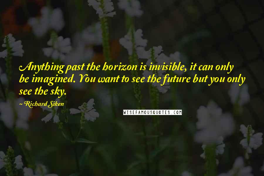 Richard Siken Quotes: Anything past the horizon is invisible, it can only be imagined. You want to see the future but you only see the sky.