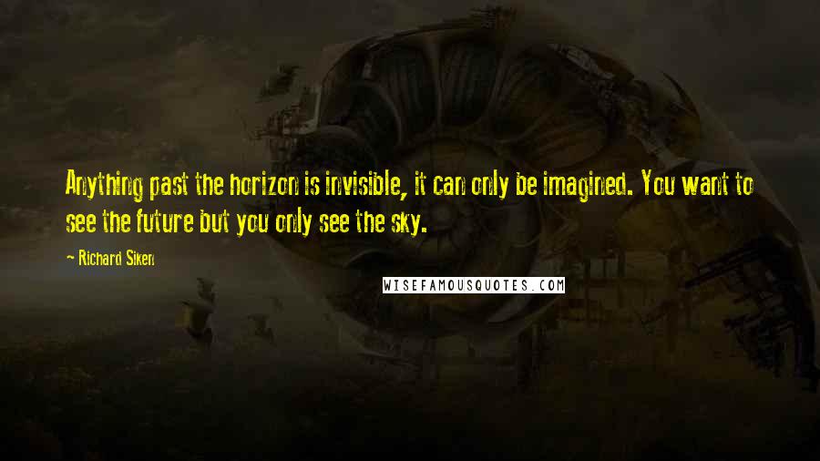 Richard Siken Quotes: Anything past the horizon is invisible, it can only be imagined. You want to see the future but you only see the sky.