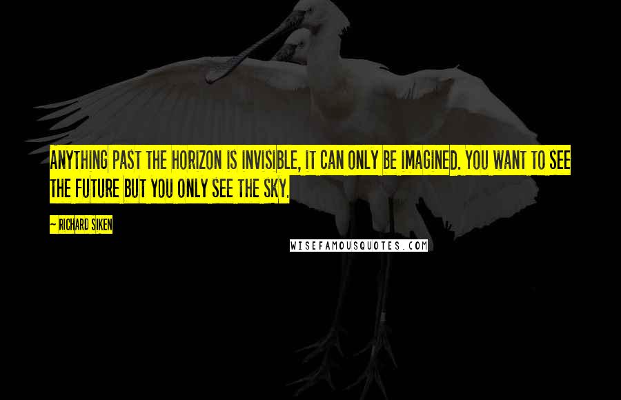 Richard Siken Quotes: Anything past the horizon is invisible, it can only be imagined. You want to see the future but you only see the sky.